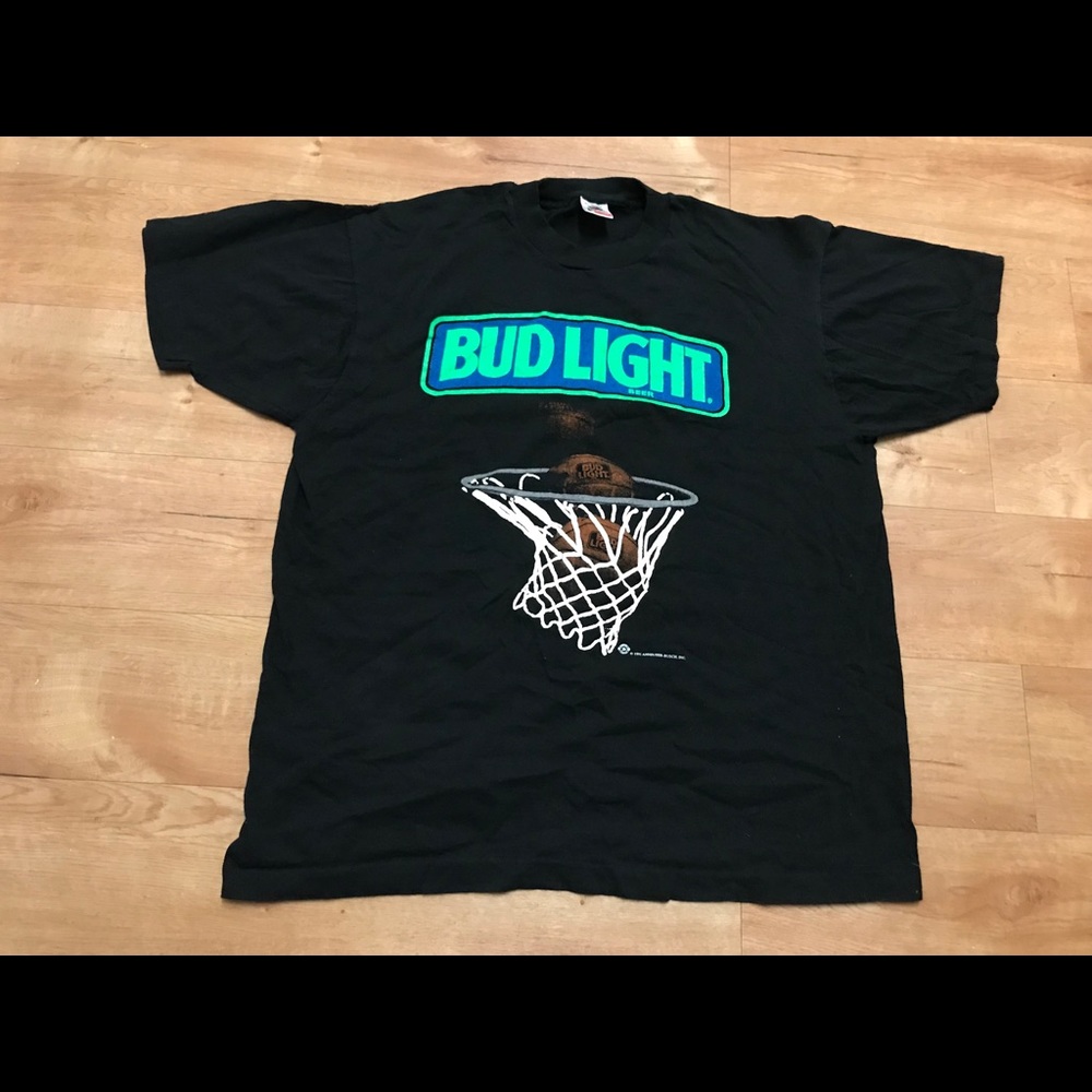VTG Bud Light Neon Sign T-Shirt Budweiser Beer
